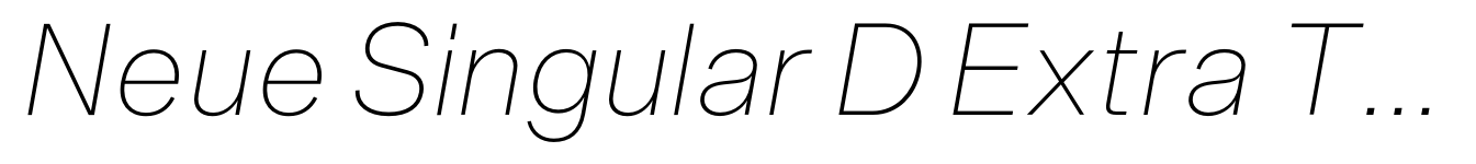 Neue Singular D Extra Thin Italic
